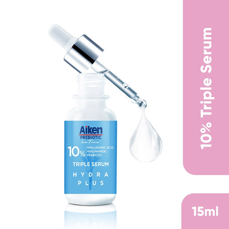 Aiken Prebiotic 8X Premium Biotics 10% Hyaluronic Acid, Niacinamide, Prebiotic Triple Serum 15Ml