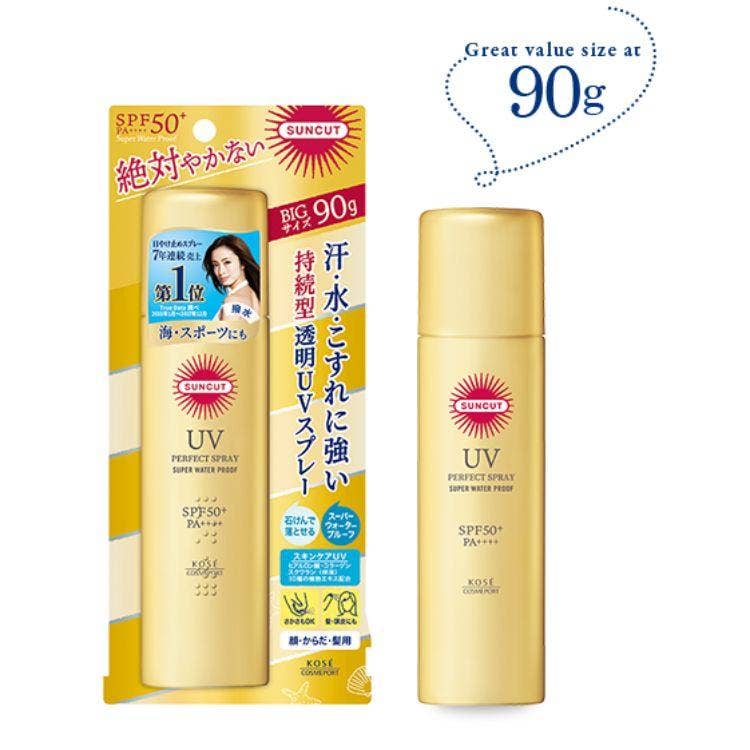 Kose Cosmeport Suncut Uv Perfect Spray Super Water Proof Spf50+ Pa++++ 90G