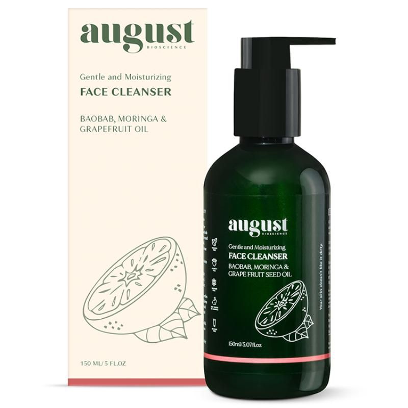 August Bioscience Gentle Makeup Remover & Cleanser Oil, Infused with Grapefruit, Baobab