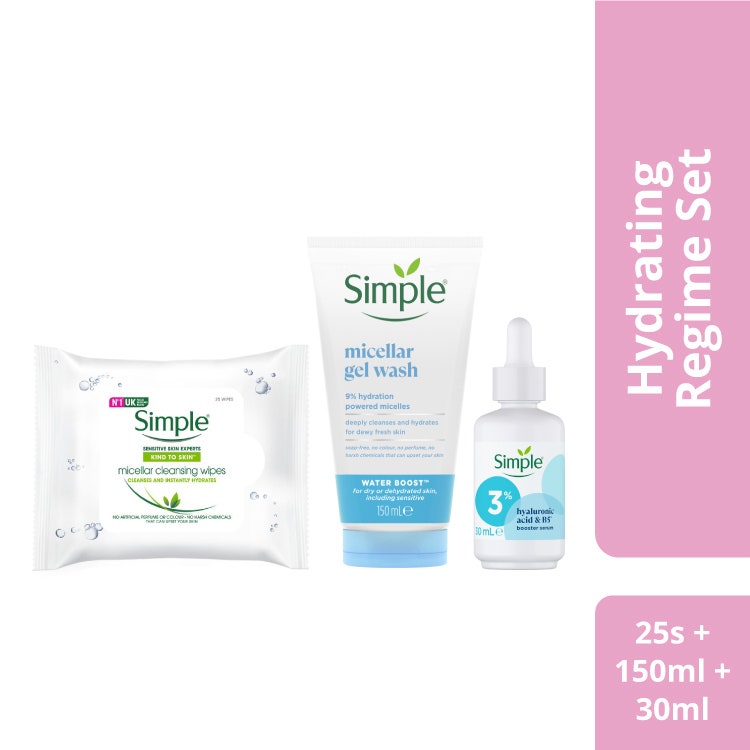 bundle-of-3-simple-water-boost-micellar-facial-gel-wash-150ml-hyaluronic-acid-b5-booster-serum-30ml-micellar-cleansing-wipes-25s-121103711-121116733-121095721
