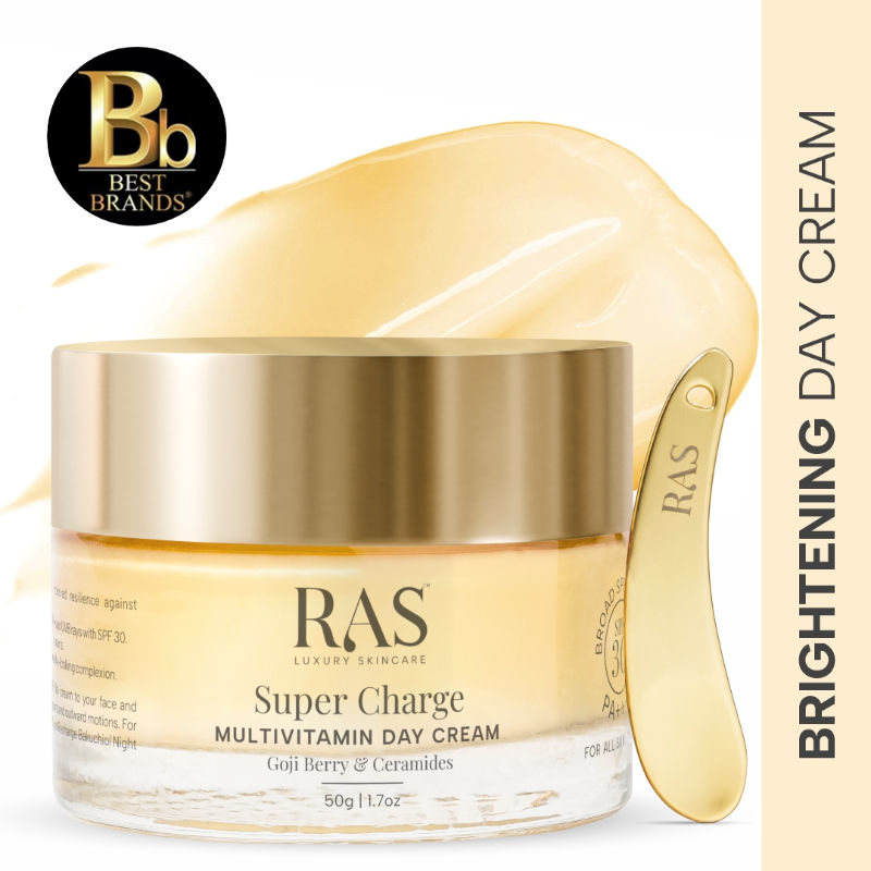 RAS Luxury Oils Super Charge Multivitamin Day Cream SPF 30 Infused With Ceramides & Goji Berry