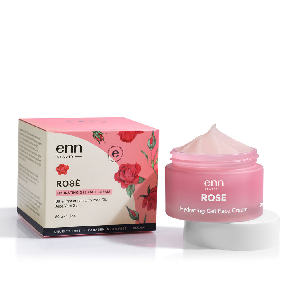 ENN Rose Gel Face Cream With Hyaluronic Acid For Oil-Free, Non-Sticky Hydration - All Skin Types(50GM)
