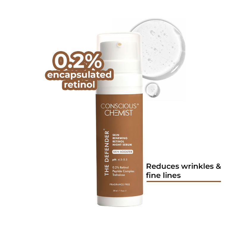 Conscious Chemist Peptide & 0.2% Encapsulated Retinol Anti Aging Face Serum For Fine Lines & Wrinkles