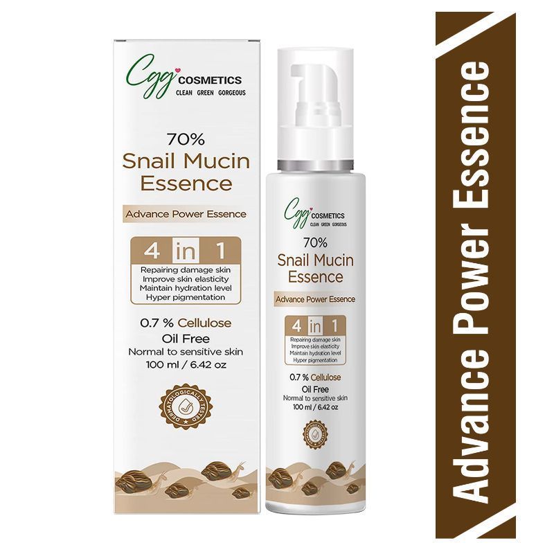 CGG COSMETICS 70% SNAIL MUCIN ESSENCE- 0.7 % CELLULOSE, OIL FREE- ALL SKIN TYPES(100ML)