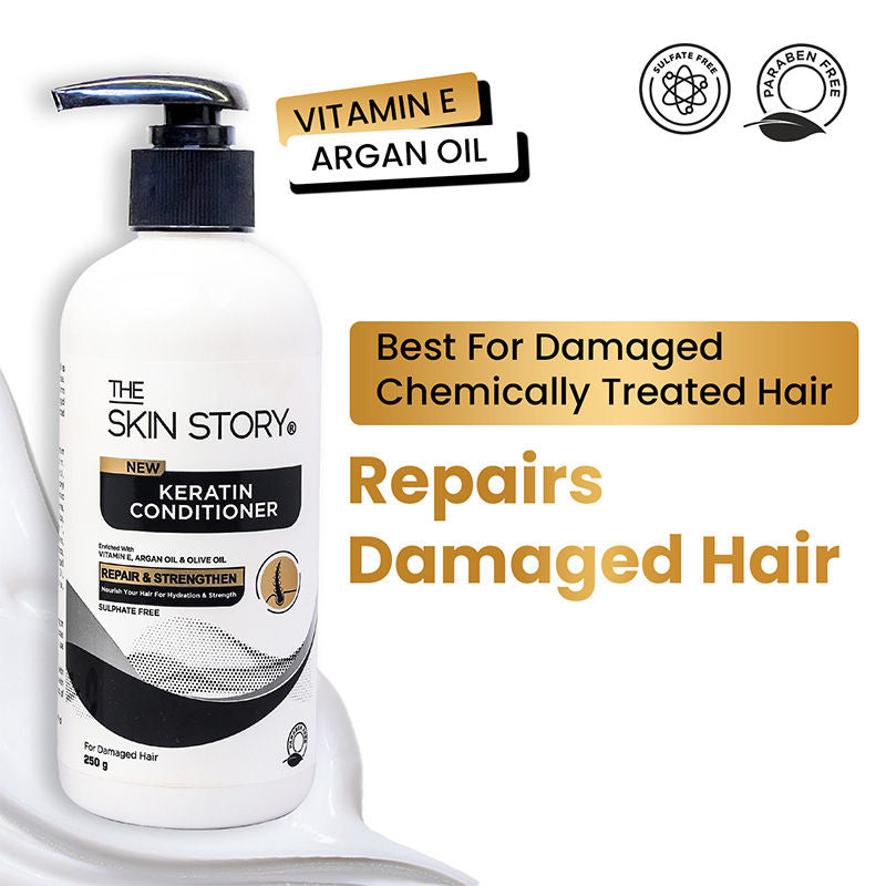 The Skin Story Sulphate Free Keratin Conditioner For Coloured Dry Frizzy Damaged Hair With Vitamin E