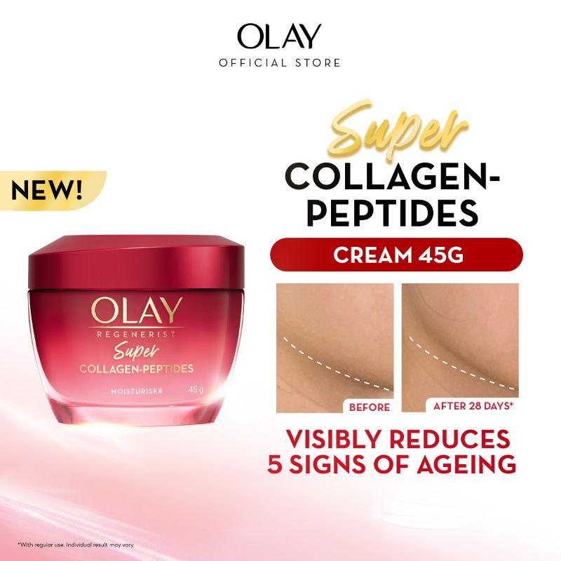 Olay Super Collagen Peptides Moisturizer For Firm & Lifted Skin, Reduces 5 Signs Of Ageing
