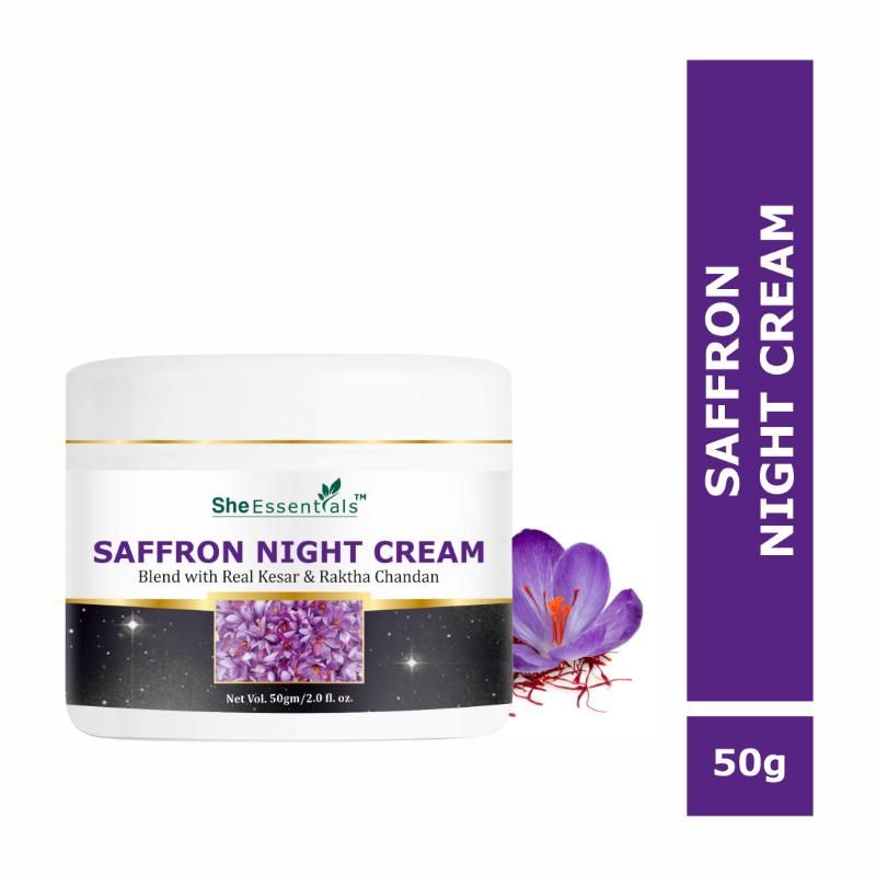 She Essentials Saffron Night Cream For Anti Ageing, Brightening & Pigmentation