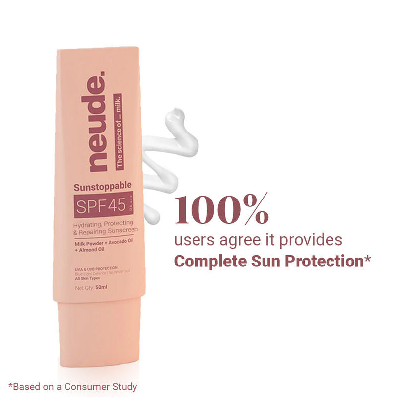 Neude Skin 3-in-1 Sunscreen - no white cast - Sunstoppable SPF 45 PA+++