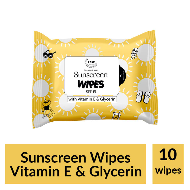 TNW The Natural Wash Sunscreen Wipes For Removing Dirt & Oil