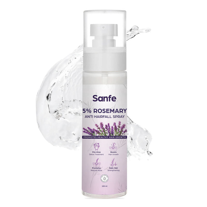 Sanfe 5% Rosemary Anti Hairfall Spray | For hair growth, natural shine, reduce hairfall, 100ml