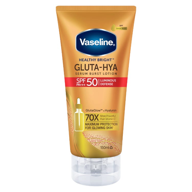 Vaseline Healthy Bright Gluta-Hya Serum Burst Lotion Luminous Defence Spf50 150Ml