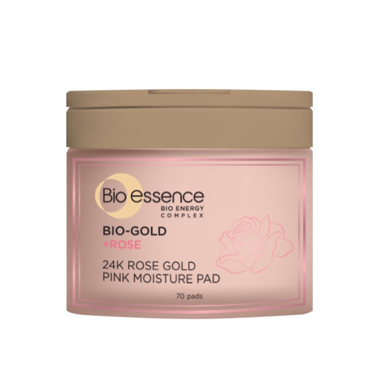 Bio Essence Bio-Gold 24K Gold Rose Gold Pink Moisture Toning Pad 70S