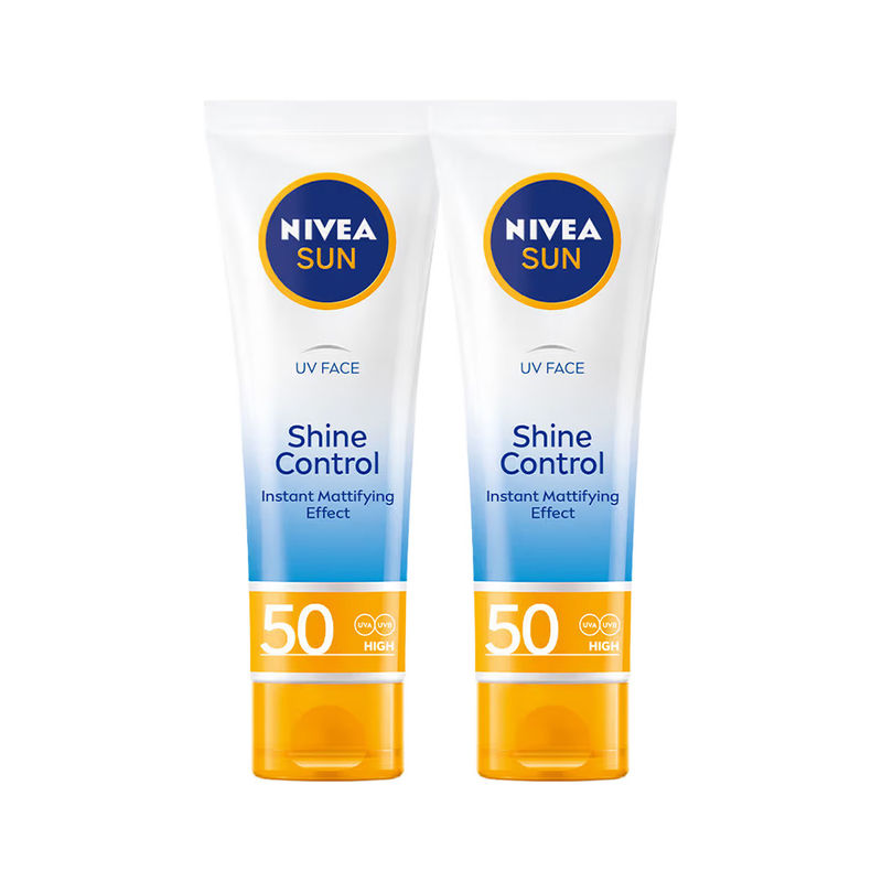 NIVEA UV Face Shine Control SPF 50 Sunscreen - Pack Of 2