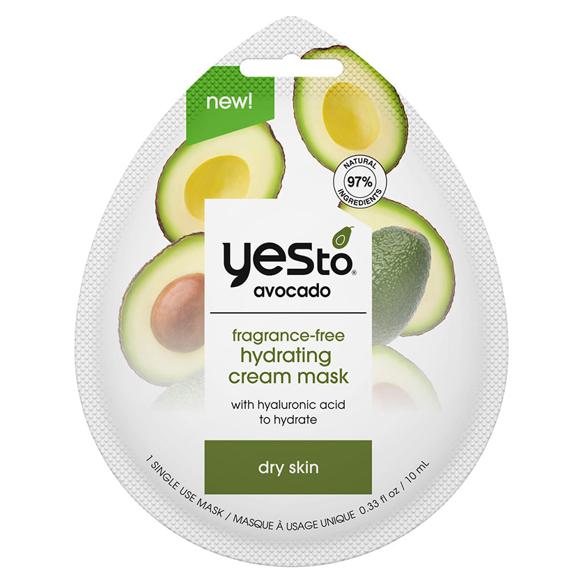 avocado fragrance-free hydrating cream mask with hyaluronic acid to hydrate dry skin โ single use