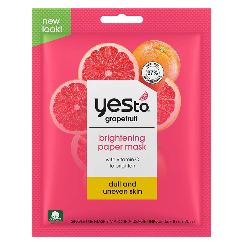 grapefruit brightening paper mask with vitamin C to brighten dull and uneven skin โsingle use