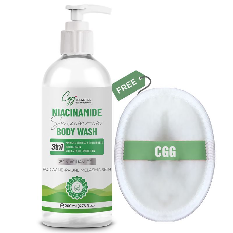 CGG COSMETICS 2% NIACINAMIDE SERUM IN BODY WASH WITH FREE GENTLE LOFFAH(200ML)