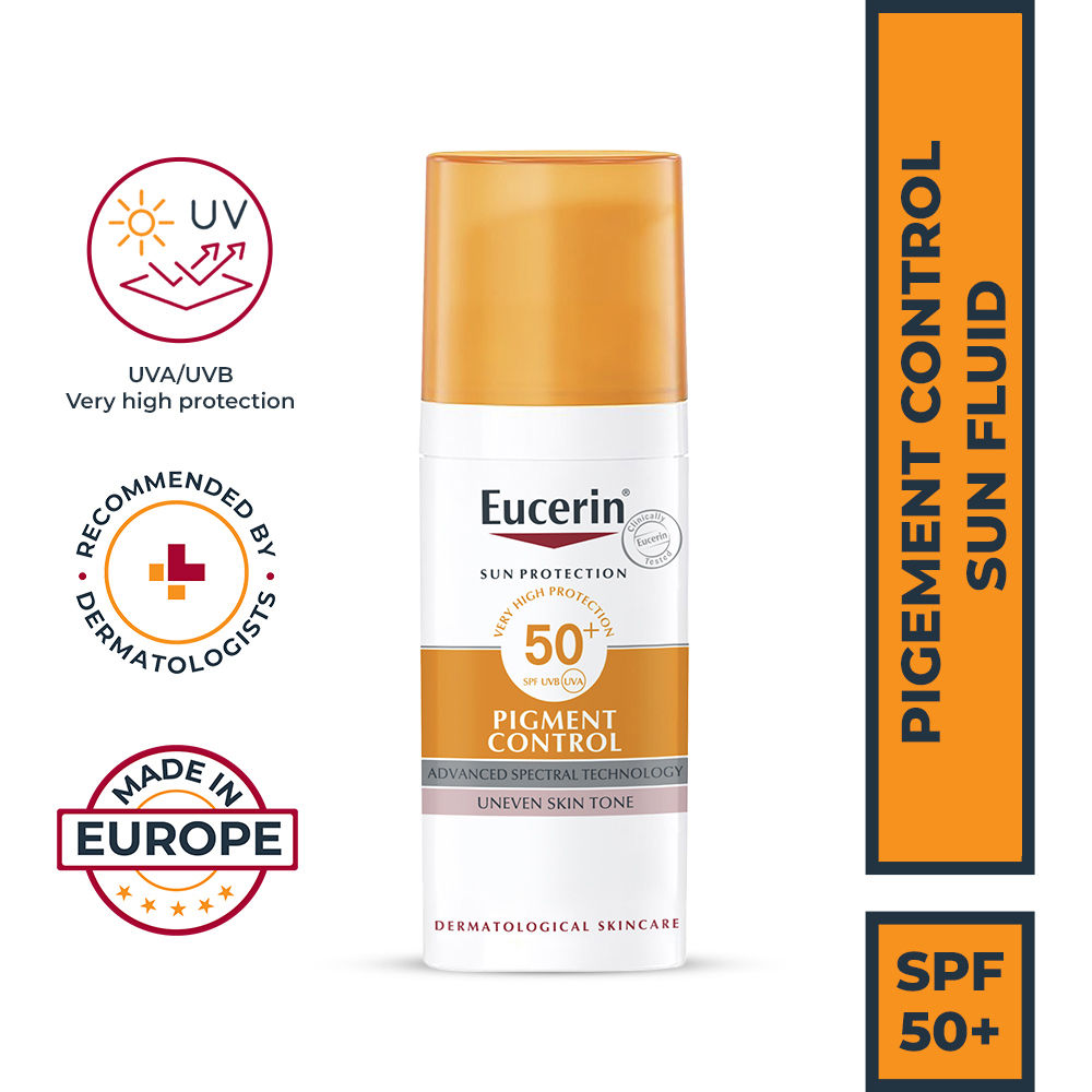 Eucerin Pigment Control Sunscreen Fluid SPF50+ Has Thiamidol Prevent & Reduce Darkspot Is Nonsticky