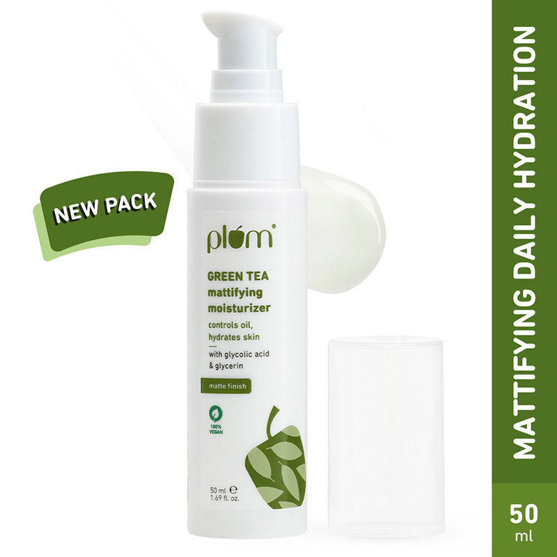 Plum Green Tea Mattifying Moisturizer With Glycolic Acid For Acne-Free Skin & Oil-Free Hydration