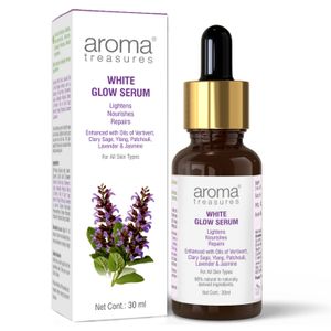 Aroma Treasures White Glow Face Serum | Skin Brightening and Anti-Dark Spots | Lightens, Nourishes, Repairs |ย 97%ย Natural to Naturally Derived Ingredients | For all skin types - 30 ml
