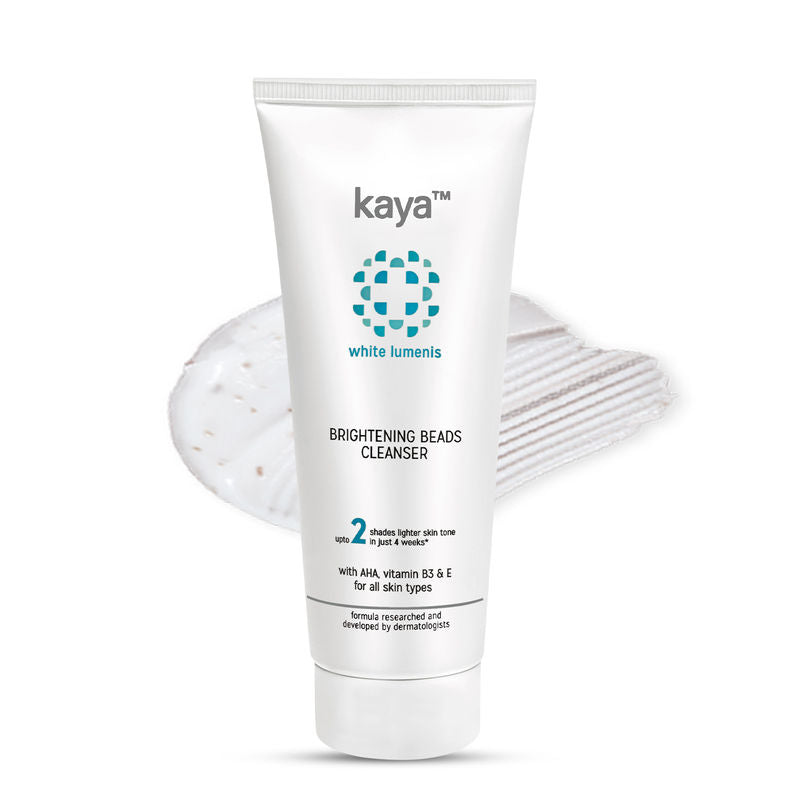 Kaya Brightening Beads Cleanser, with AHA, Vitamin B3 & E for all skin types