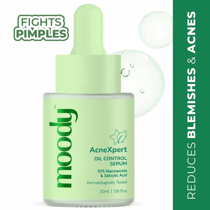 Moody Acnexpert Face Serum For Oily Skin With Niacinamide 10% , Salicylic Acid & Azelaic Acid