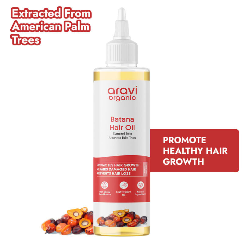 Aravi Organic Batana Hair Oil For Hair Growth - Derived From American Oil Palm Nut - 200ml