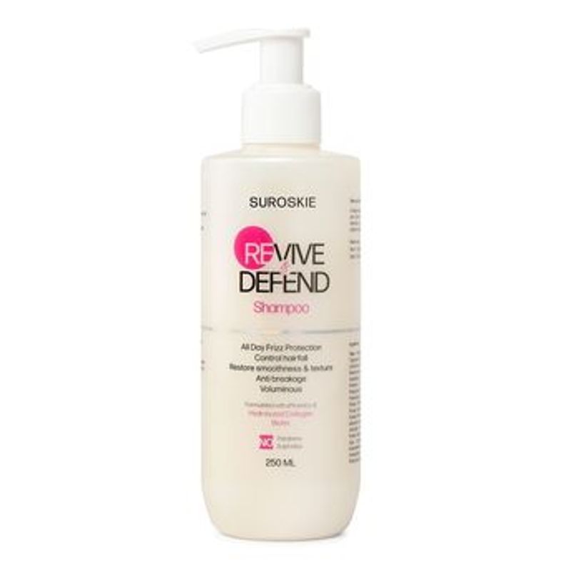 SUROSKIE Revive & Defend Shampoo 250ml | For Dry & Frizzy Hair | With Hydrolyzed Collagen & Biotin | Smooth & Silky Hair | Intense Hair Damage Repair Shampoo | All Hair Types | For Men ,Women & Girls