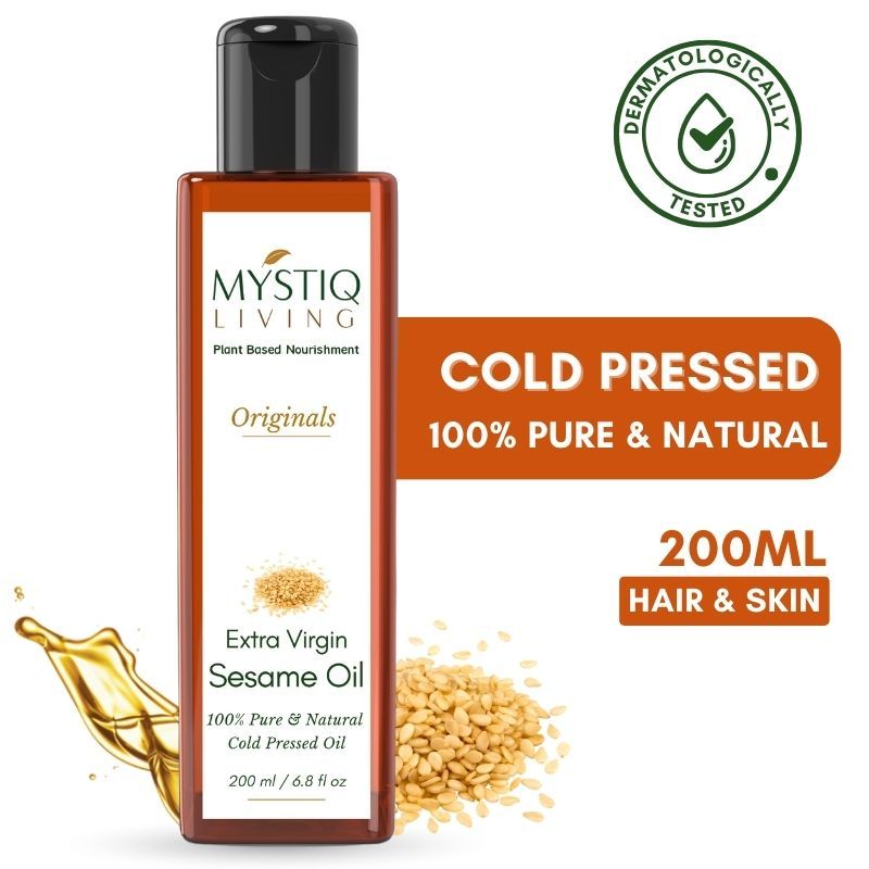 Mystiq Living Extra Virgin Sesame Oil 100% Pure and Organic For Hair, Face & Body