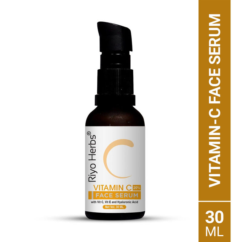 Riyo Herbs Vitamin C Face Serum for Glowing Skin with Hyaluronic Acid, Cherry, & Cucumber