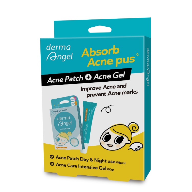 Derma Angle Acne Care Set - Day 6S &Amp; Night 12S Patch + Intensive Gel 10G#