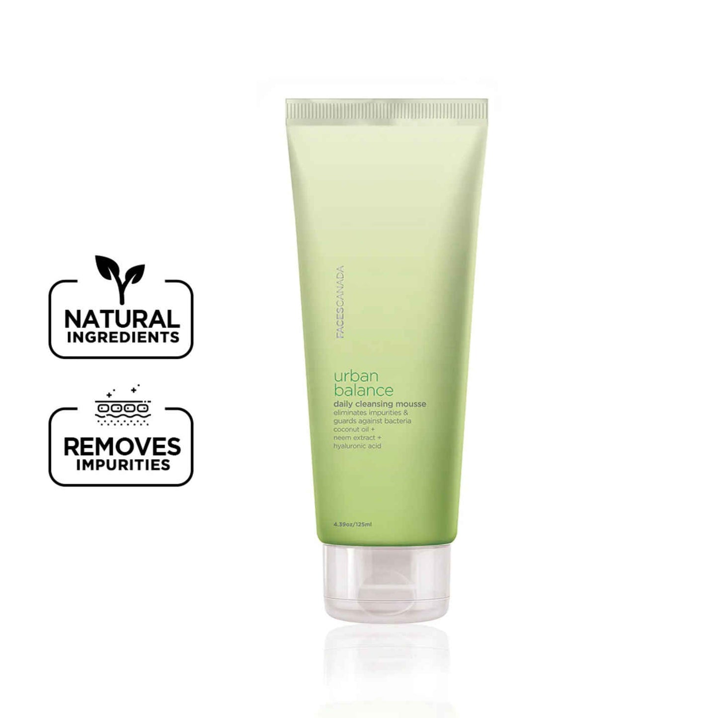FACES CANADA Urban Balance Daily Cleansing Mousse (125 gm) | For All Skin Types | Gentle on Skin | Paraben Free | Sulphate Free