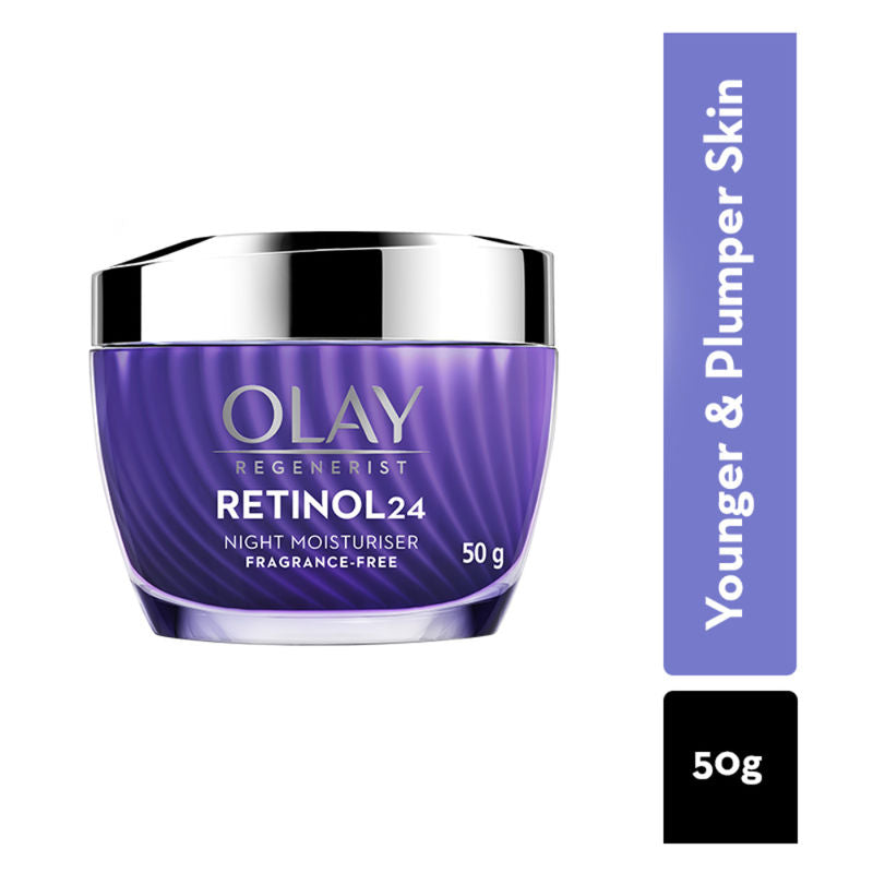 Olay Retinol Anti Ageing Night Moisturiser For Youthful Looking Skin, No Irritation, Fragrance Free