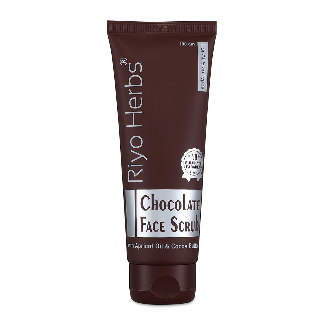 Riyo Herbs Chocolate Face Scrub with Cocoa Butter helps Dark Spots Reduction
