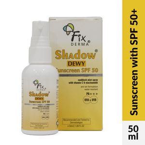 Fixderma Shadow Dewy Sunscreen SPF 50 Spray | Prevents Tanning | Vitamin C Sunscreen and Niacinamide Sunscreen | Sun Screen Protector SPF 50 | PA+++ for UVA & UVB Protection - 50 ml