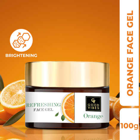 Good Vibes Orange Refreshing Face Gel | Anti-Ageing, Hydrating, DEWY, Oil free | With Papaya (100 gm)