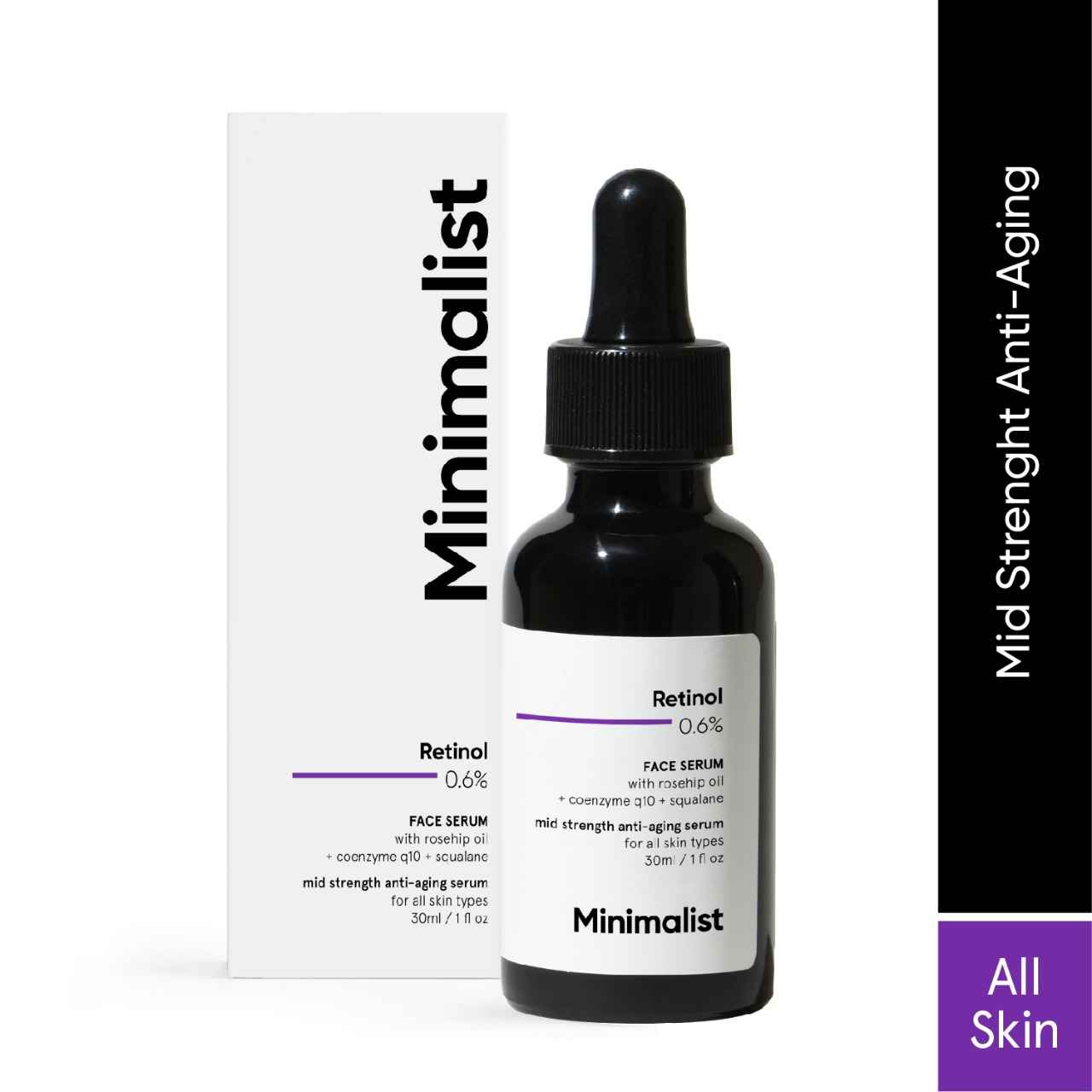Minimalist Retinol 0.6% Anti Aging Mid-strength Formula For Fine Lines & Wrinkles - 30 ml