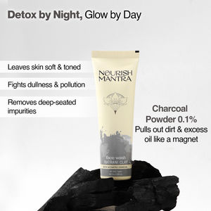 Nourish Mantra Ratrani Moroccan Lava Face Wash with Activated Charcoal for Deep Pore Cleansing - 100ml