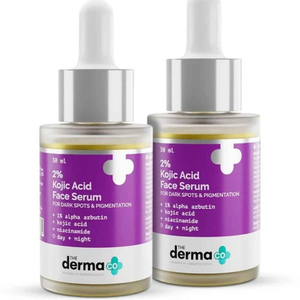 The Derma Co. 2% Kojic Acid Face Serum with 1% Alpha Arbutin & Niacinamide For Dark Spots & Pigmentation - 30 ml*2 Pack of 2