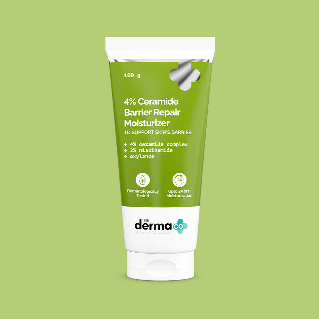 The Derma co. 4% Ceramide Barrier Repair Moisturizer | Niacinamide & Oxylance I Repairs & Strengthens Skin I Improves Skin texture I Lightweight Cream I 24 Hrs Moisturization | For All Skin Type - 100 gm
