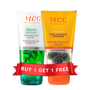VLCC Neem Face Wash + Anti Tan Skin Lightening Face Wash (B1G1) (Each 150 ml)