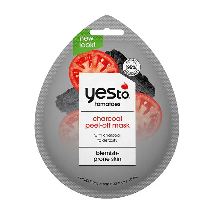 tomatoes charcoal peel-off mask with charcoal to detoxify blemish-prone skin โ single use