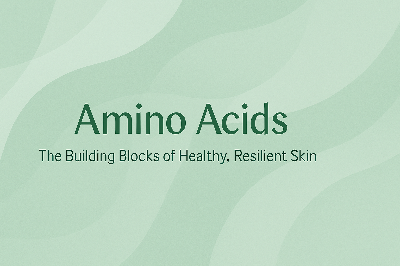 Amino Acids: The Building Blocks of Healthy, Resilient Skin