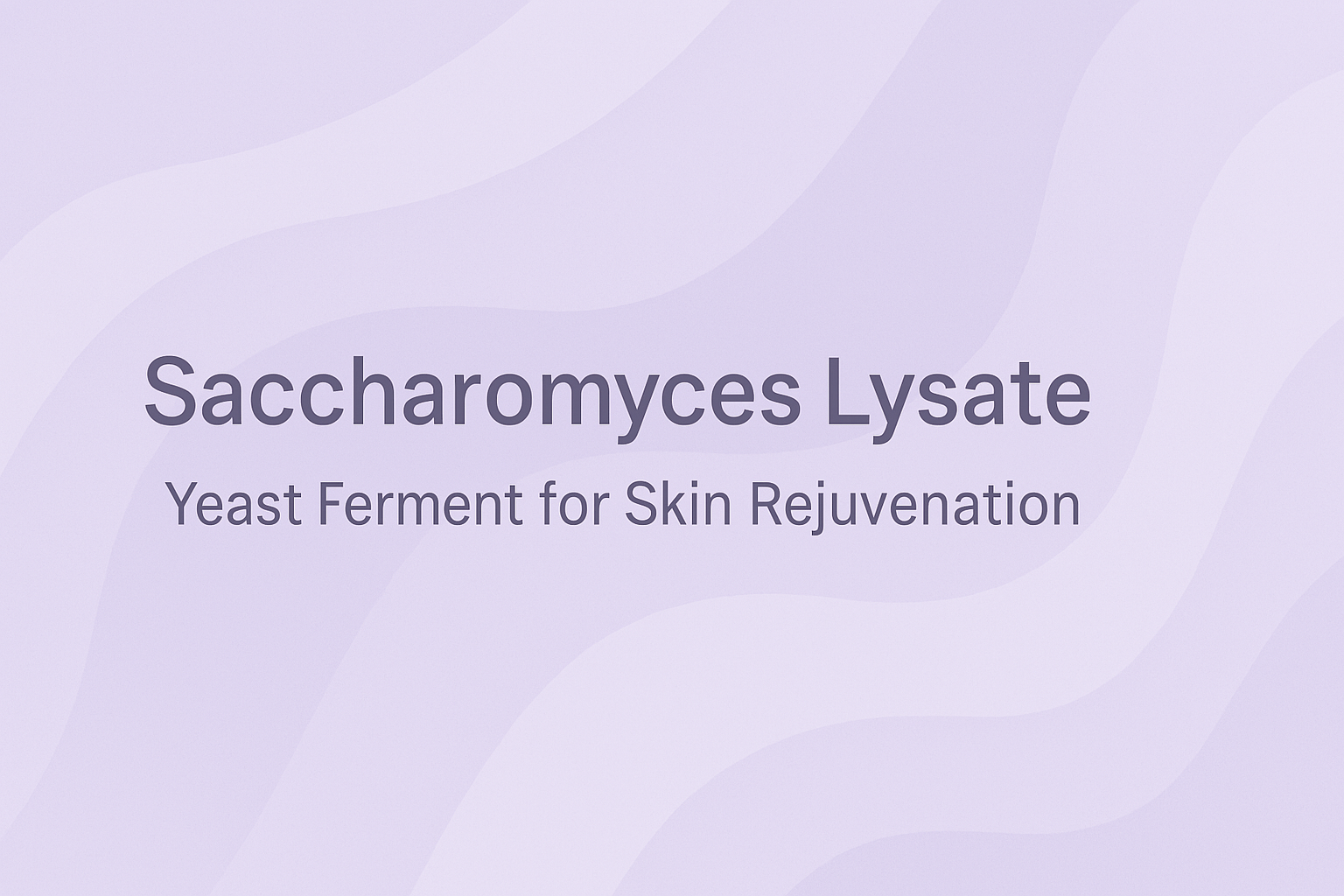 Saccharomyces Lysate: Yeast Ferment for Skin Rejuvenation