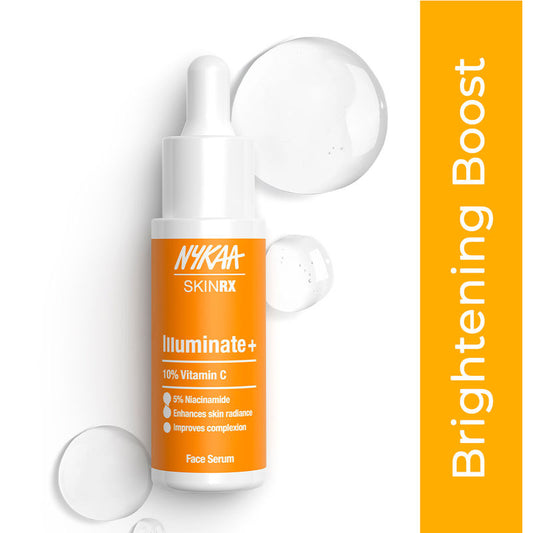 Nykaa SkinRX llluminate+ 10% Vitamin C Face Serum For Radiant Skin With 5% Niacinamide
