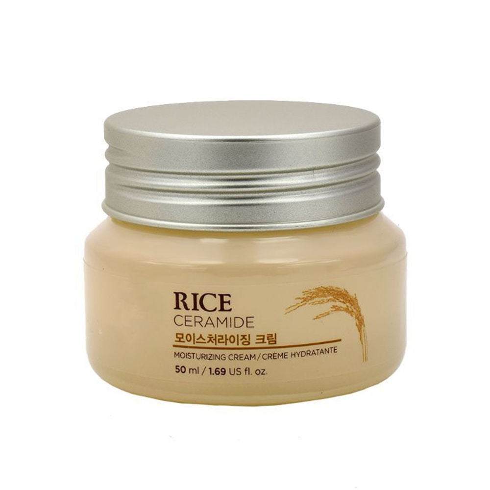 The Face Shop Rice & Ceramide Moisturizer - Korean Day Cream for Barrier Repair & Glass Skin Glow