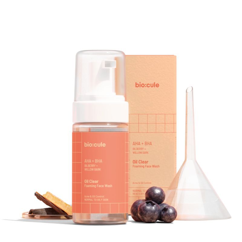 Biocule AHA BHA Oil Clear Foaming Face Wash For Oily & Acne Prone Skin