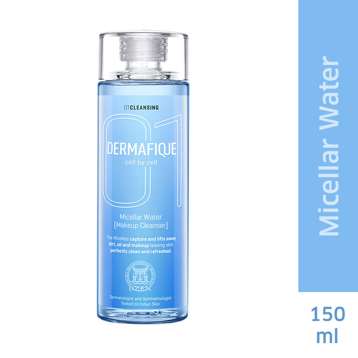 DERMAFIQUE MICELLAR WATER, WITH HYALURONIC ACID - ALCOHOL FREE MAKEUP CLEANSER