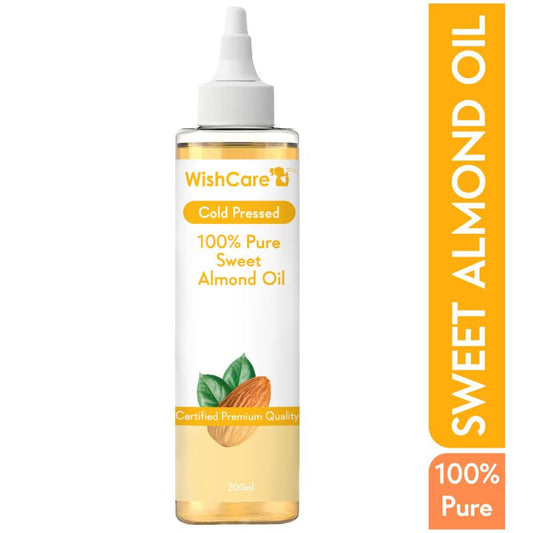 Wishcare 100% Pure Cold Pressed Badam Rogan Sweet Almond Oil for Healthy Hair and Glowing Skin