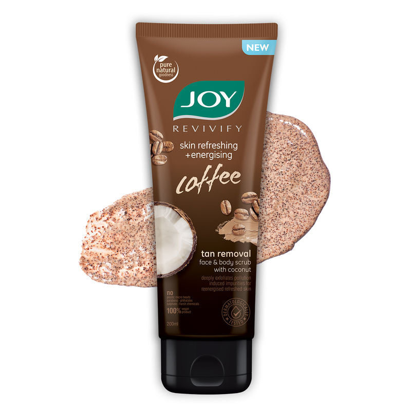 Joy Anti Pollution Exfoliating Coffee Face & Body Scrub For Men & Women