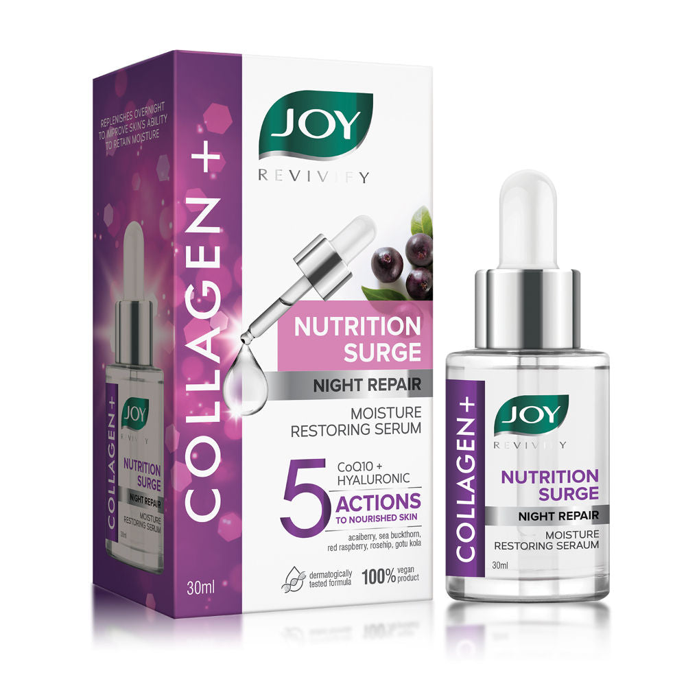 Joy Night Repair Face Serum with Collagen & Hyaluronic Acid - Restores Moisture Overnight (30ML)